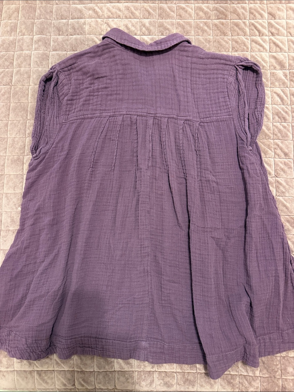 Free People Not So Basic Tunic Purple Button-Down Shirt Large - Picture 3 of 5